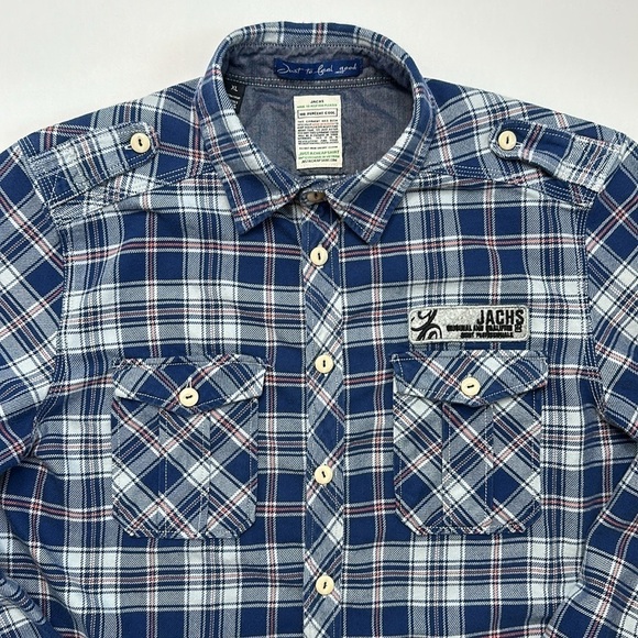 Jachs Men's Blue Plaid Shirt - Picture 3 of 8